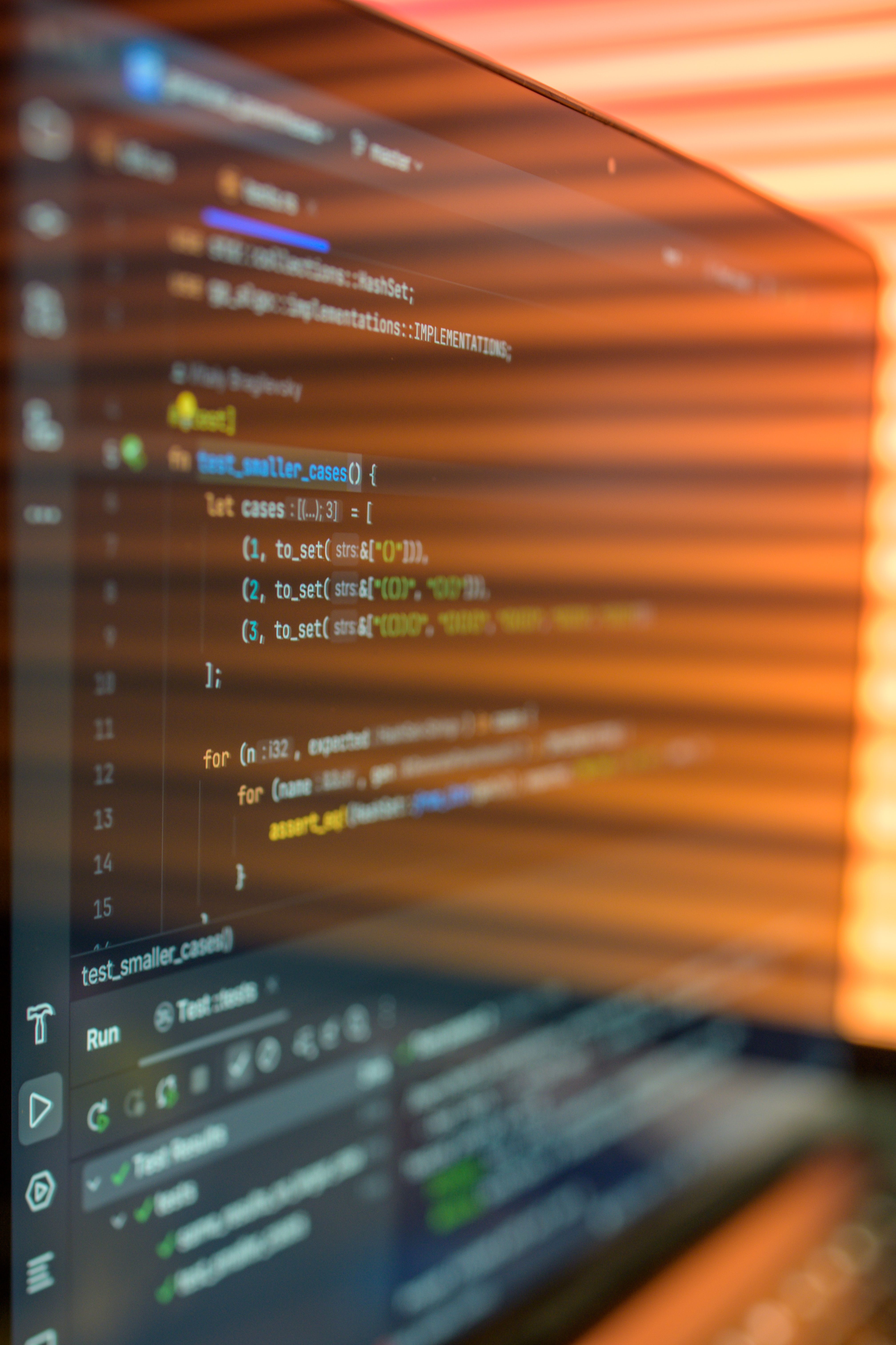Code editor on a laptop screen